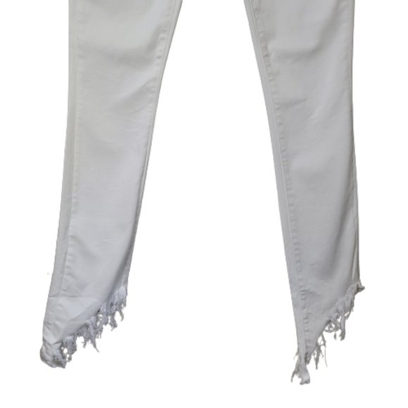 R13 Jeans Kate Skinny Angled Hem Frayed White Denin - Picture 4 of 15